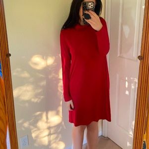 Red Turtleneck Dress, with pockets!